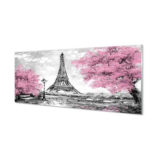 Fotoobraz szklany TULUP Paryż drzewa wiosna 125x50 cm cm Tulup