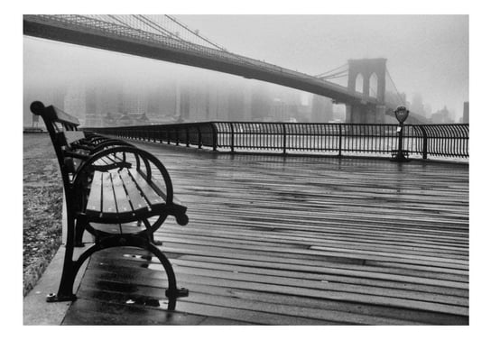 Fototapeta, A Foggy Day on the Brooklyn Bridge, 200x140 cm DecoNest