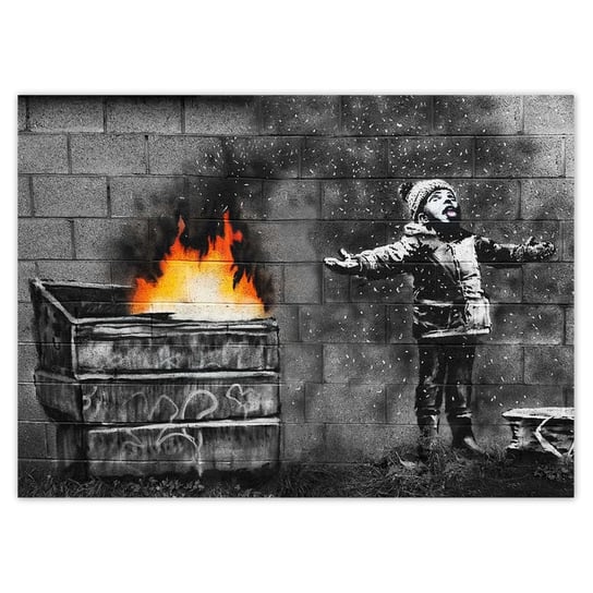 Fototapeta Banksy śnieg smog, 254x184cm ZeSmakiem