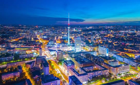 Fototapeta Berlin Z Lotu Ptaka Nocą Vinyl Strukturalny 90x60 Doboxa