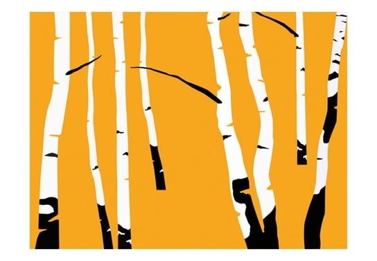 Fototapeta, Birches on the orange background, 250X193 DecoNest