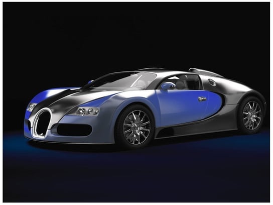 Fototapeta, Błękitne Bugatti Veyron, 2 elementy, 200x150 cm Oobrazy