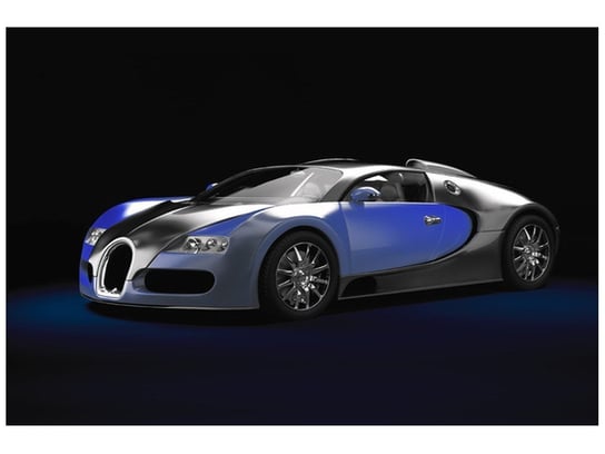 Fototapeta, Błękitne Bugatti Veyron, 8 elementów, 368x248 cm Oobrazy