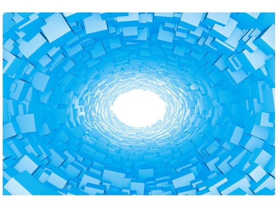 Fototapeta, Błękitny tunel 3d, 8 elementów, 368x248 cm Oobrazy