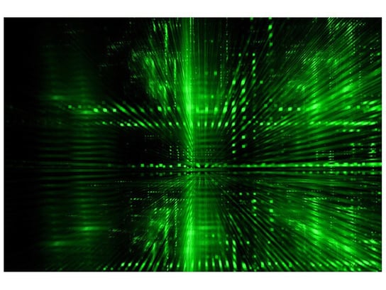 Fototapeta, Cyberprzestrzeń w zieleni 3D, 8 elementów, 368x248 cm Oobrazy