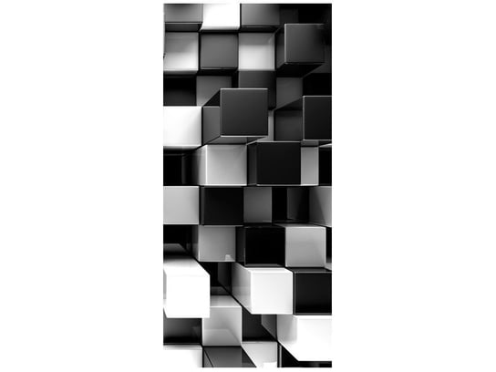 Fototapeta, Czarne i białe bloki, 1 element, 95x205 cm Oobrazy
