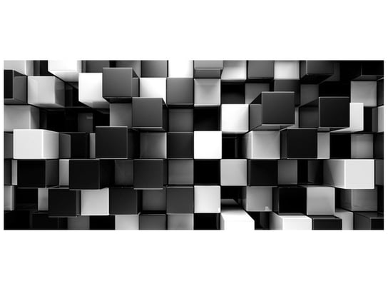 Fototapeta, Czarne i białe bloki 3D, 12 elementów, 536x240 cm Oobrazy