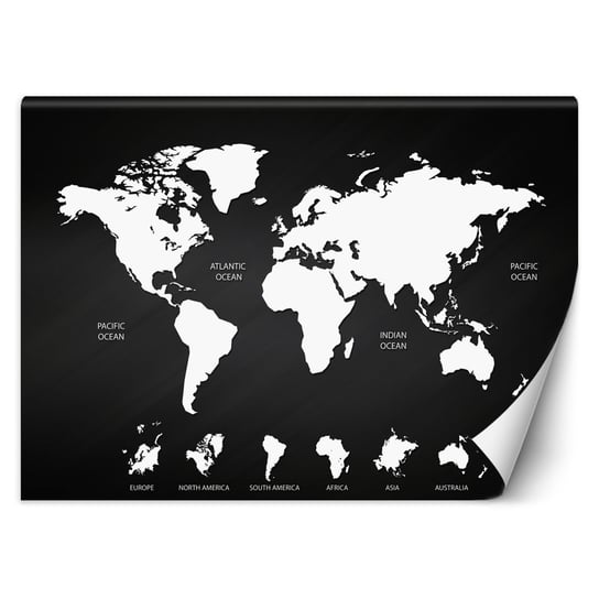 Fototapeta Czarno biała mapa świata 100x70 Feeby