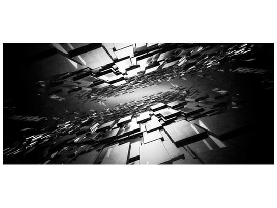 Fototapeta, Czarno biała otchłań 3D, 12 elementów, 536x240 cm Oobrazy