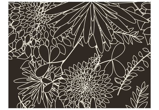 Fototapeta, Czarno biały motyw kwiatowy, 200X154 DecoNest