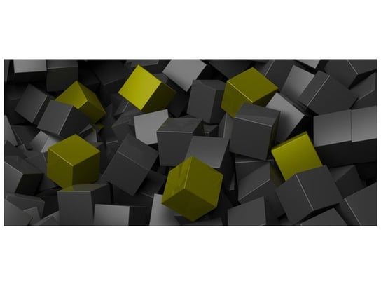 Fototapeta, Czarno oliwkowe kostki 3D, 12 elementów, 536x240 cm Oobrazy