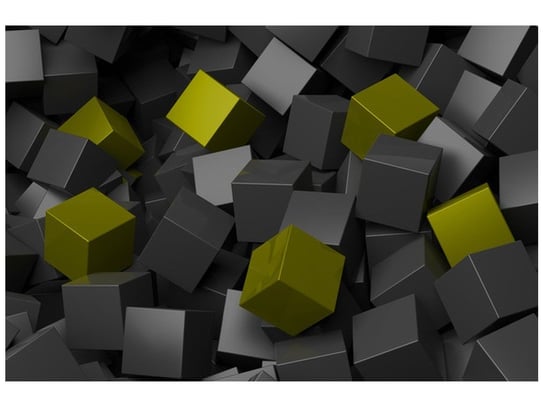Fototapeta, Czarno oliwkowe kostki 3D, 8 elementów, 400x268 cm Oobrazy