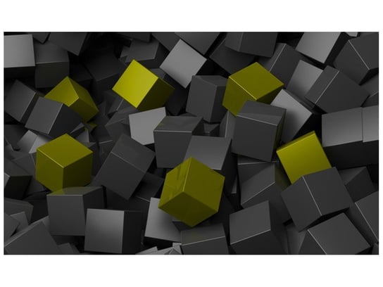 Fototapeta, Czarno oliwkowe kostki 3D, 9 elementów, 402x240 cm Oobrazy