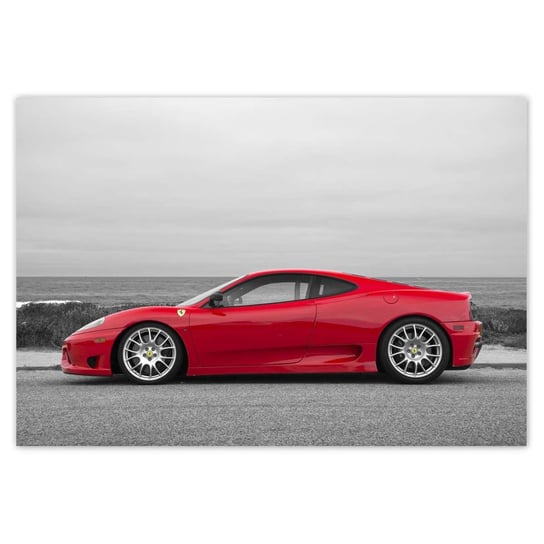 Fototapeta Czerwone ferrari na plaży, 152x104cm ZeSmakiem