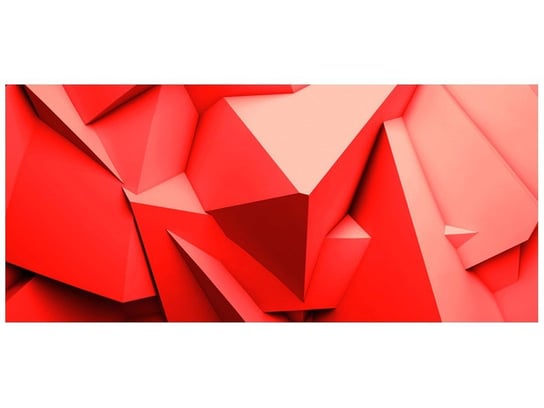 Fototapeta, Czerwone wielokąty 3D, 12 elementów, 536x240 cm Oobrazy
