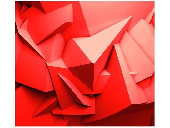Fototapeta, Czerwone wielokąty 3D, 6 elementów, 268x240 cm Oobrazy