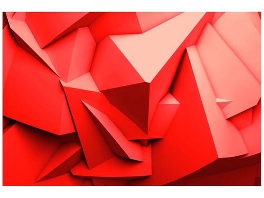 Fototapeta, Czerwone wielokąty 3D, 8 elementów, 368x248 cm Oobrazy