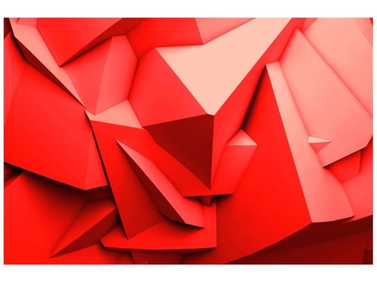 Fototapeta, Czerwone wielokąty 3D, 8 elementów, 400x268 cm Oobrazy