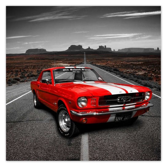 Fototapeta Czerwony Ford Mustang, 208x208cm ZeSmakiem