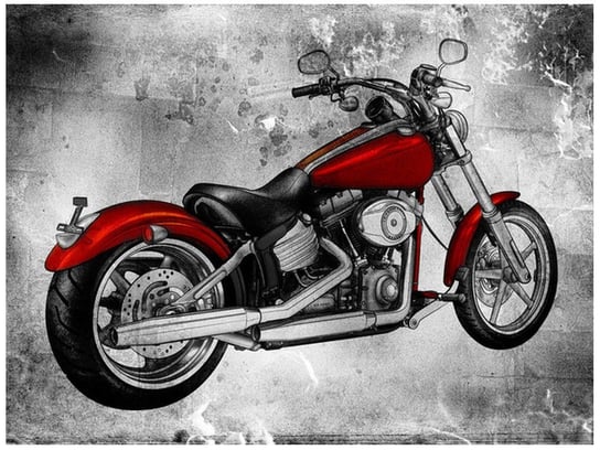 Fototapeta Czerwony motocykl, 2 elementy, 200x150 cm Oobrazy