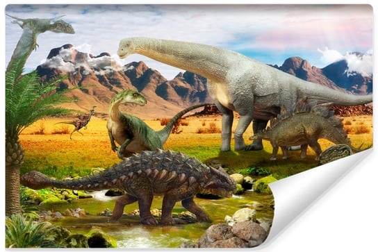 Fototapeta dla dziecka, MURALO, dinozaury 3D rzeka 135cm x 90cm Muralo