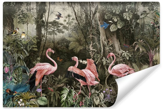 Fototapeta Do Salonu, MURANO,  Dżungla Ptaki Liście 90cm x 60cm Muralo