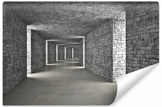 Fototapeta Do Sypialni Kamienny Tunel ABSTRAKCJA Efekt 3D Cegła Mur 135cm x 90cm Muralo