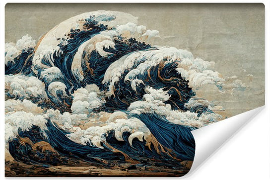 Fototapeta Do Sypialni OCEAN Fale Japoński Styl Retro 270cm x 180cm Muralo