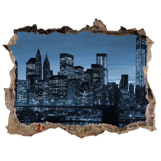 Fototapeta dziura na ścianę 3d Nowy Jork nocą, Tulup Tulup