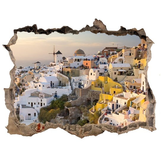 Fototapeta dziura na ścianę 3d Santorini Grecja, Tulup Tulup