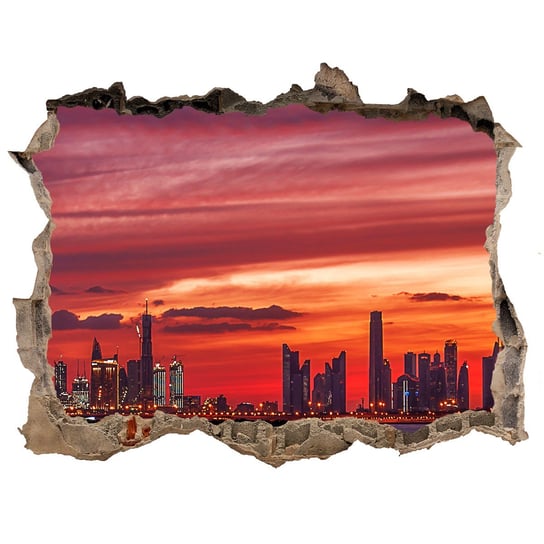 Fototapeta dziura na ścianę 3d Zachód słońca Dubaj, Tulup Tulup