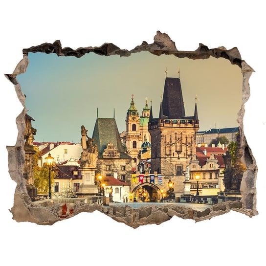 Fototapeta dziura na ścianę Most Praga Czechy, Tulup Tulup