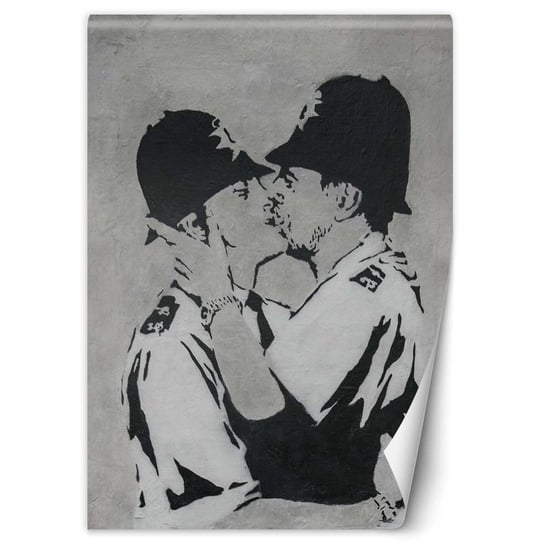 Fototapeta FEEBY, Całujący się policjanci, mural Banksy, 150x210 cm Feeby