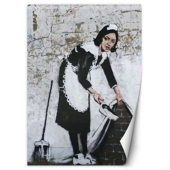 Fototapeta FEEBY, Pokojówka Banksy - Mural Street Art, 100x140 cm Feeby