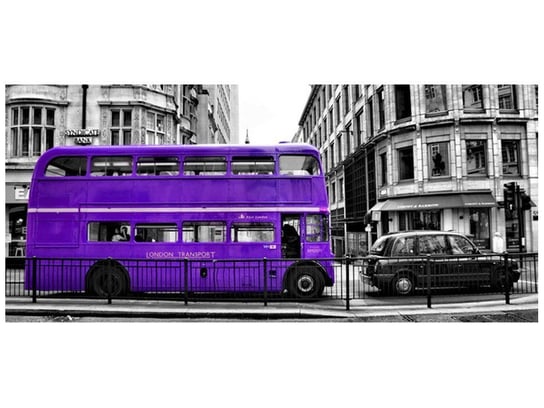 Fototapeta, Fioletowy londyński autobus, 12 elementów, 536x240 cm Oobrazy