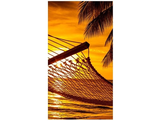 Fototapeta Hamak na plaży o zachodzie słońca, 2 elementy, 110x200 cm Oobrazy