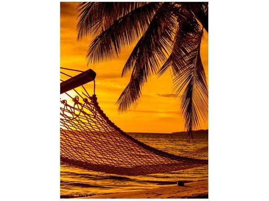 Fototapeta Hamak na plaży o zachodzie słońca, 2 elementy, 150x200 cm Oobrazy