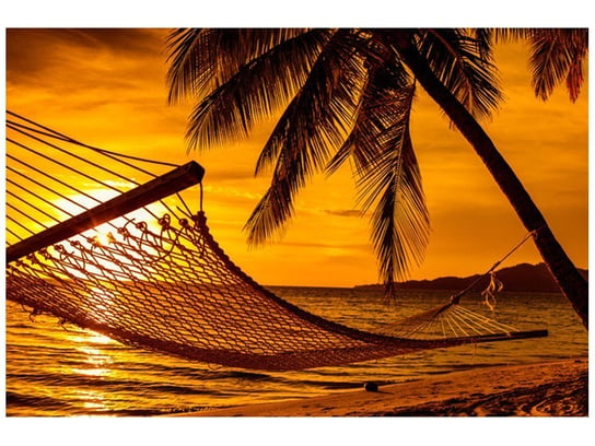 Fototapeta Hamak na plaży o zachodzie słońca, 8 elementów, 400x268 cm Oobrazy