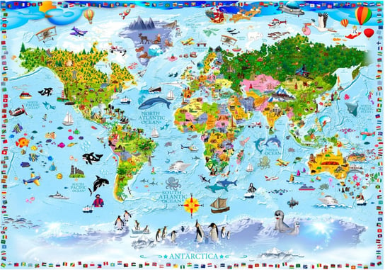 Fototapeta HD Bajkowa mapa świata, 100x70 cm zakup.se