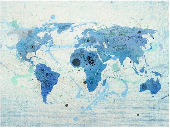 Fototapeta HD: Błękitna mapa świata, 250x193 cm zakup.se