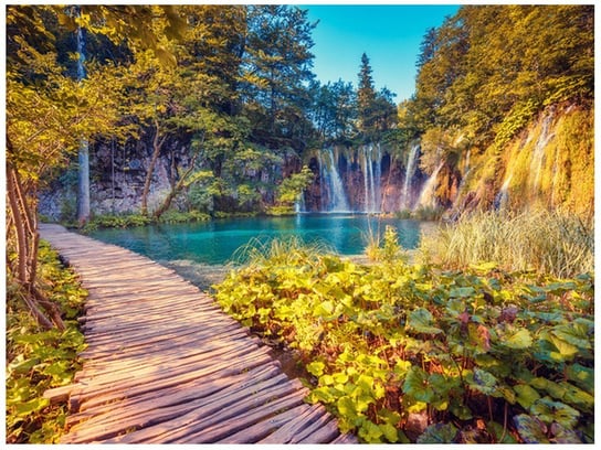 Fototapeta, Jezioro Plitvice jesienią, 2 elementy, 200x150 cm Oobrazy
