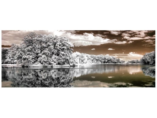 Fototapeta Jezioro pośrodku lasu, 2 elementy, 268x100 cm Oobrazy