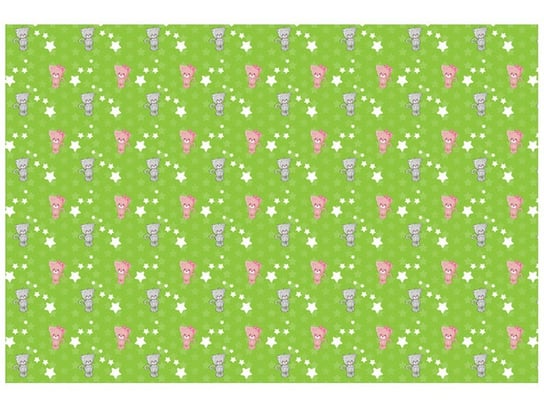 Fototapeta Kotki na zielonym tle, 200x135 cm Oobrazy