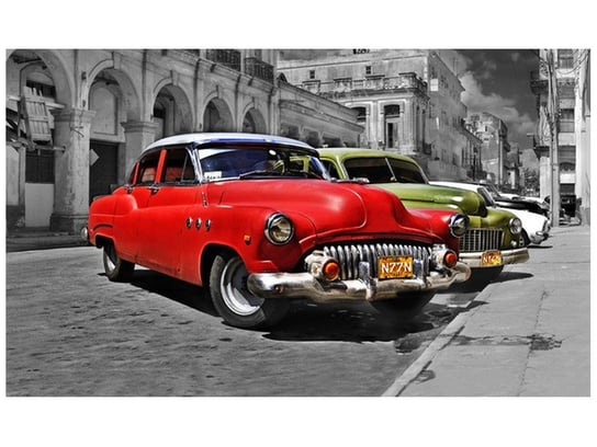 Fototapeta, Kubańskie taksówki, 9 elementów, 402x240 cm Oobrazy