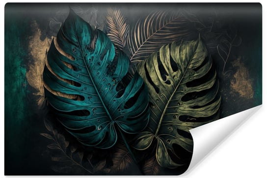 Fototapeta Liście Tropikalne MONSTERA Abstrakcja Efekt 3D 180cm x 120cm Muralo