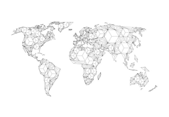 Fototapeta, Map of the World, white solids, 200X154 DecoNest