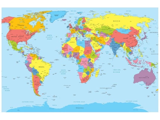 Fototapeta, Mapa świata, 8 elementów, 400x268 cm Oobrazy