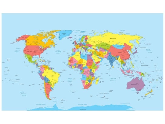 Fototapeta, Mapa świata, 8 elementów, 412x248 cm Oobrazy