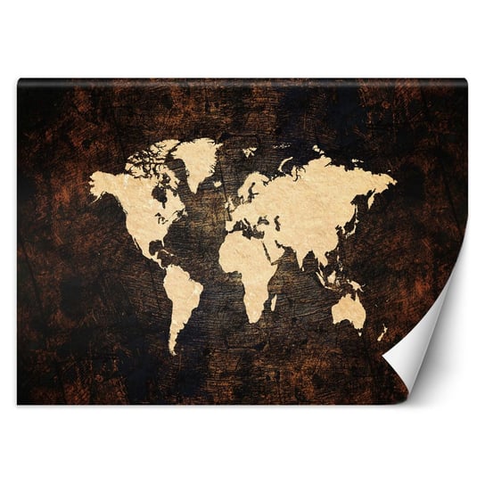 Fototapeta, Mapa świata brązowa 150x105 Feeby