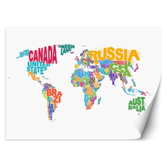 Fototapeta Mapa świata - kolorowe napisy 100x70 Feeby